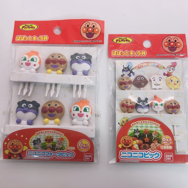 Spot Japanese Bandai BAN DAI Anpanman fruit picks, lunch picks, cake decoration toothpicks, fruit forks