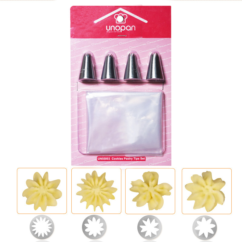 House Noframing Flowers Mouth Suit Stainless Steel 6 pieces Suit Qu Chiu Puff Cream Egg Cake Framed Flowers with framed flowers