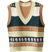 D-Womens 2020 Winter A1ECA4405 theme pattern knitted vest A1ECA4405C0