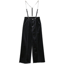 D-2021 spring A2HAB1215 fashion wide leg strap jeans A2HAB121589