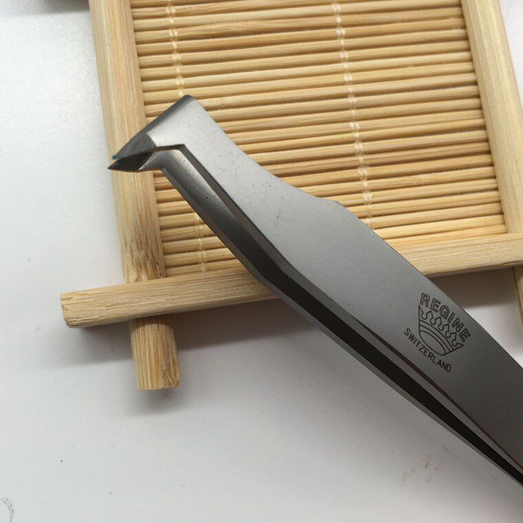 Swiss Made REGINE CROWN CARD CUT WIRE STAINLESS STEEL PRECISION TWEEZERS ORIGINAL FLAT HEAD TWEEZERS 15A