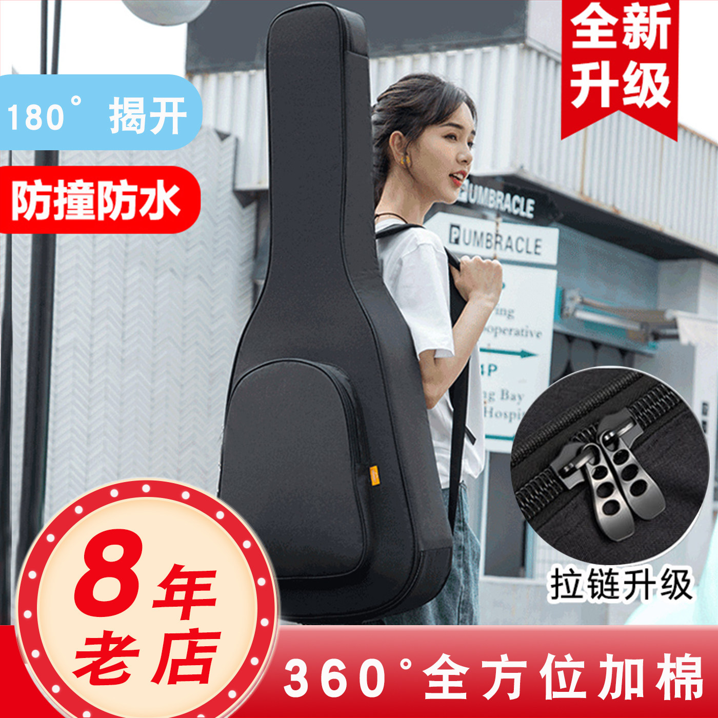 Liushangギターバッグ、41インチ、40インチフォークアコースティックギターカバー、38インチ、39インチ厚手バックパック、ギターケース