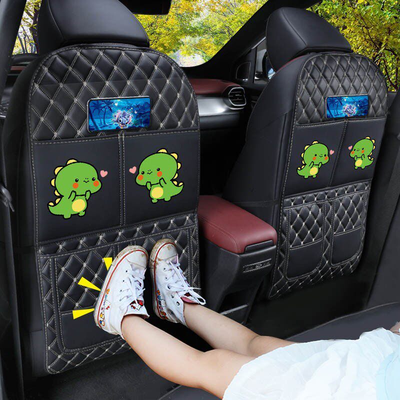 Car seat anti-kick mat rear car with back seat storage bag children back seat back seat back kick pad