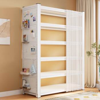 Multi-layer shelf storage rack household steel adjustable storage rack with hole board integrated floor-standing indoor storage rack