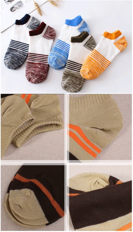 Quần sọc bảy ngày cotton nam retro ống mùa thu và mùa đông mẫu thời trang xu hướng sinh viên khử mùi thoáng khí thấm mồ hôi - Vớ thể thao