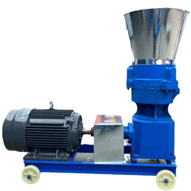 Three-wheel feed pelletizer Fish feed pelletizer Peanut shell crushing and mixing pelletizing production line