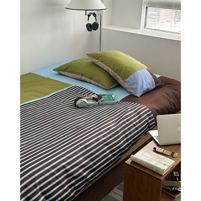 Niche fashion and simple four seasons available for 100v cotton bed four-piece set pure cotton sheet quilt cover bed cover bed fittings