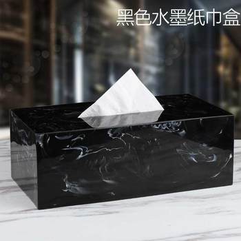 Nordic simple tissue box storage and drawing box ink marble creative fashionable tissue paper towel drawing living room ornaments