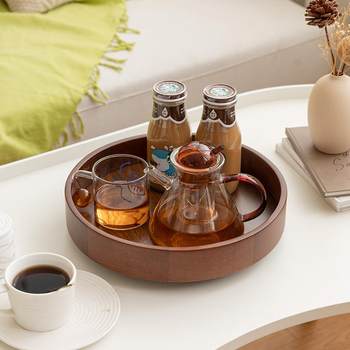 Cosmetic storage box desktop advanced rotary storage tray skin care products perfume dressing table storage rack solid wood tray