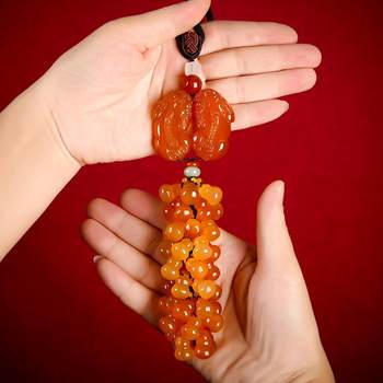 Jade pixiu lucky car pendant car pendant high-end atmosphere car pendant men's rearview mirror hanging ornament women's safety