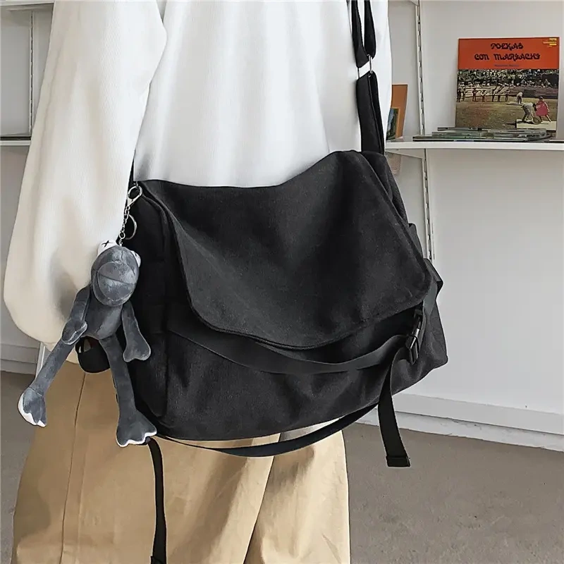 Men's Crossbody Bag ins Trendy Brand 2025 New Large Capacity Men's Bag Canvas Messenger Bag Men's Shoulder Bag Japanese Style