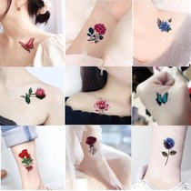 3D three-dimensional rose flower butterfly other shore flower sexy small pattern fresh and realistic chest collarbone paste waterproof and lasting