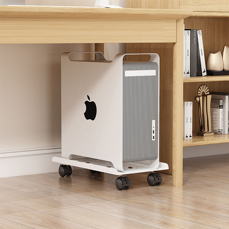 Computer host bracket removable chassis base with pulley desktop host base storage rack office tray