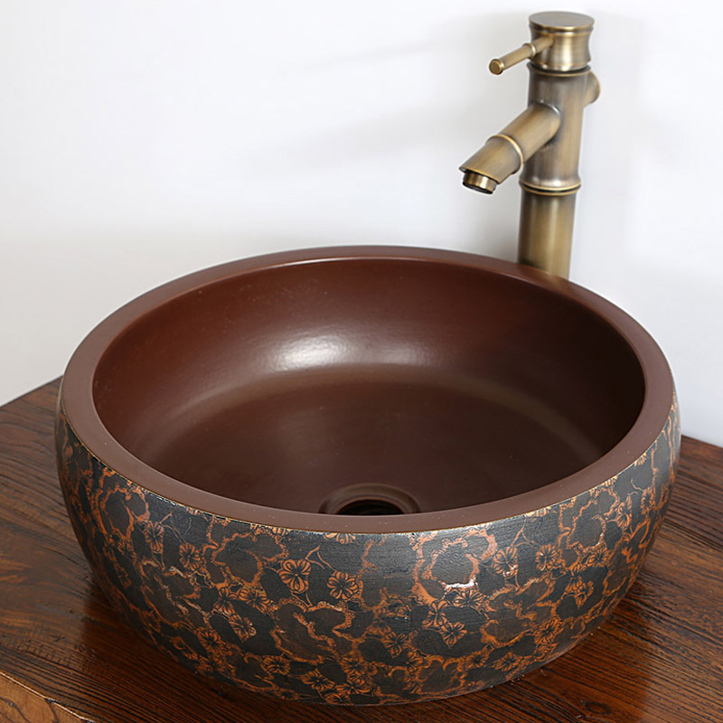 Antique gula style antique bathroom wash basin Retro art round wash stand wash basin wash basin