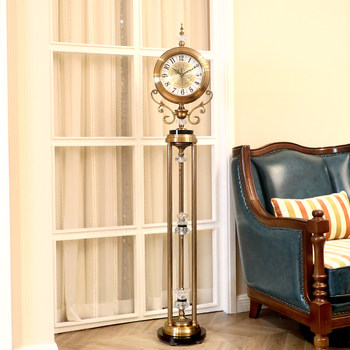 Luxurious european floor clock american living room mute creative atmosphere large clock villa ornaments z decorative standing clock