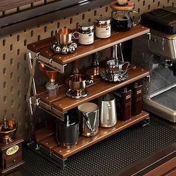 Cup rack storage rack kitchen desktop solid wood folding storage rack office desk water cup tea set multi-layer display rack