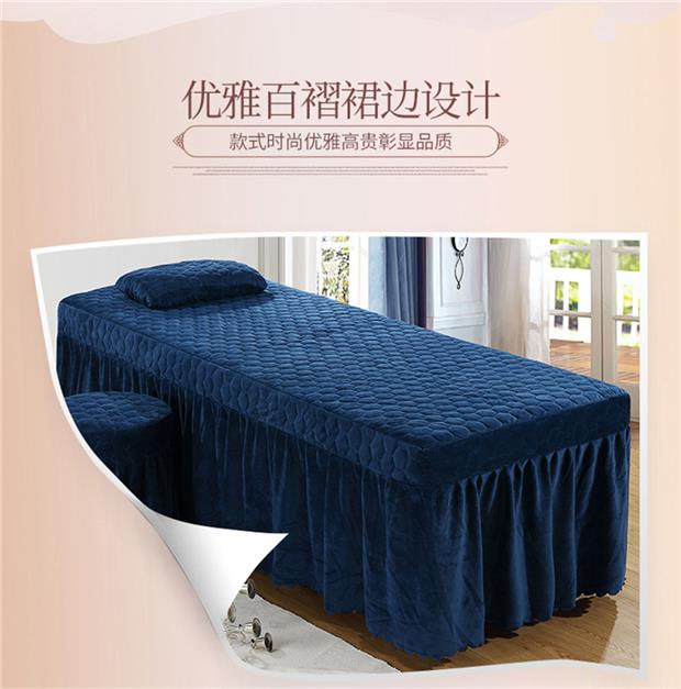 Thẩm mỹ viện trải giường bốn mảnh mùa đông Mùa đông dày san hô lông cừu bốn mảnh dày mùa đông phương pháp ấm áp hai mặt - Trang bị tấm ga trải giường spa giá rẻ
