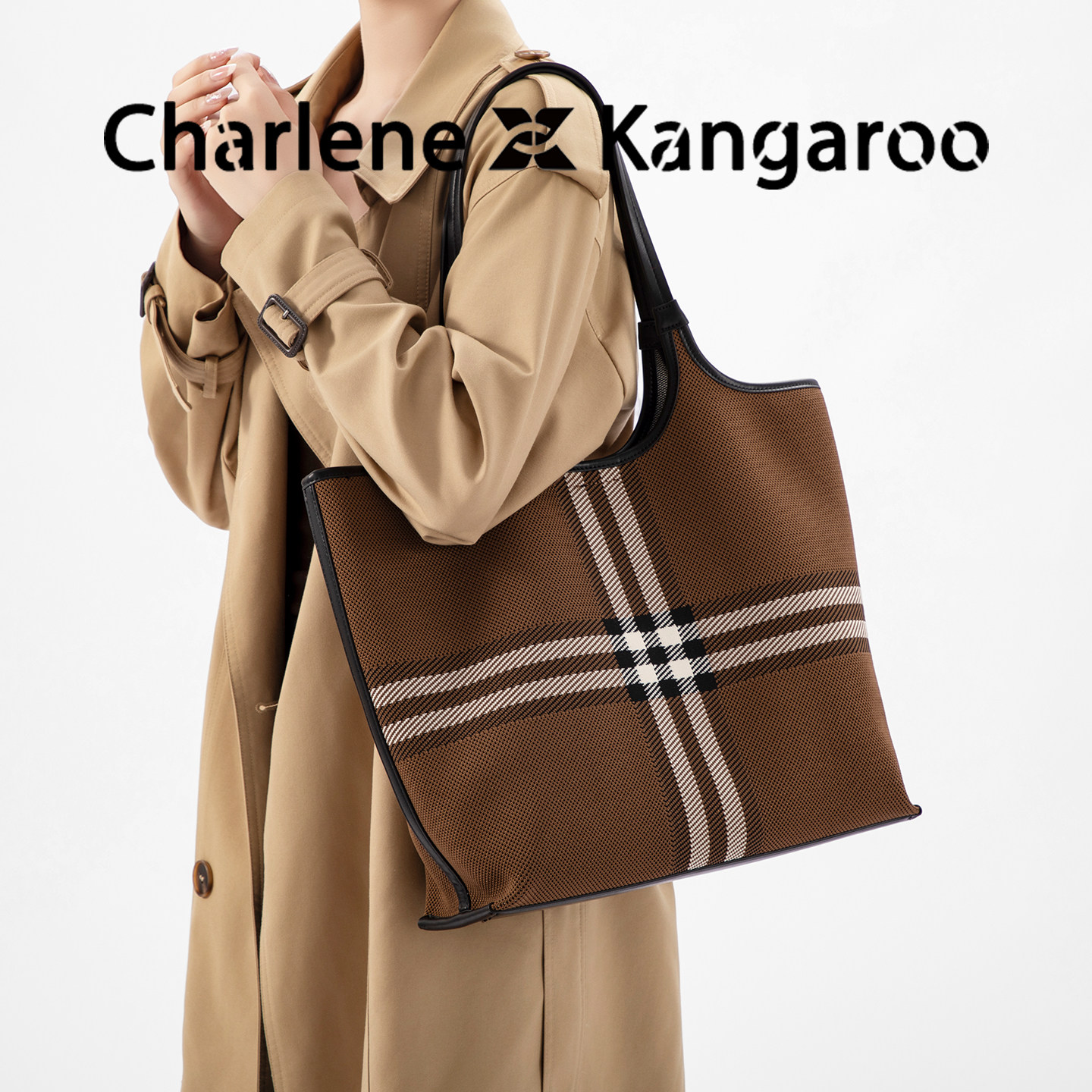 【Xianglinger】 Оригинальная клетчатая сумка-тоут в стиле ретро, женская осенне-зимняя пригородная сумка большой емкости, повседневная сумка подмышками