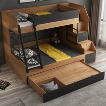 Nordic style high and low bed childrens bed bed mother bed bunk bed simple multi-functional storage mop bed lower bed