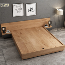 Nordic style bed 1 5 m plate bed storage bed modern simple double bed 1 8 M master bed Japanese tatami