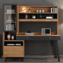 Nordic modern simple desk student computer desk learning bedroom home desk bookcase bookshelf one combination