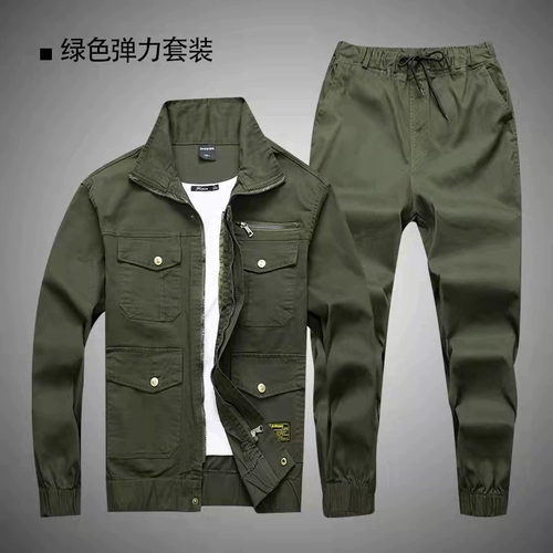 Хлопковый эластичный камуфляжный износостойкий комплект для работы, защита от ожогов