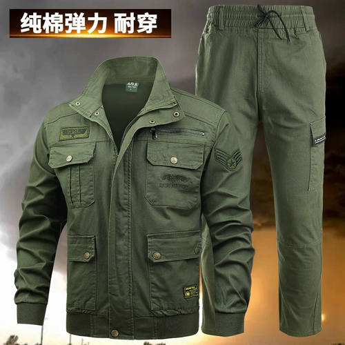 Камуфляжный хлопковый эластичный осенний износостойкий комбинезон, увеличенная толщина, защита от ожогов