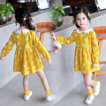 New pint Balabala 2022 new girl girl dress pure cotton spring autumn style dolls collar crushed floral dress children dress