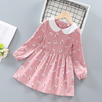 New products Balabala 2022 new girls Korean version Broken Flowers Children Princess Dress Spring Autumn Long Sleeves Pure Cotton Dress