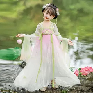 Children's Cosplay Costume of the Fairy Chang'E from Journey to the West, Hanfu for Girls in Autumn, Dunhuang Flying Fairy, Tang Dynasty Ruqun, Tang Dynasty Western Regions