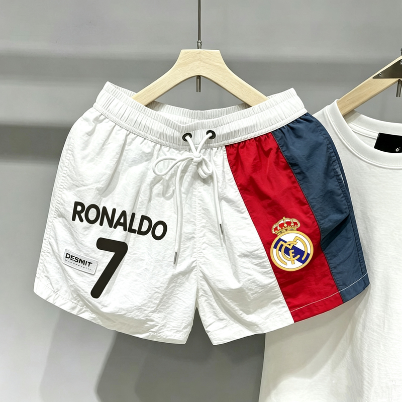 Summer Football Sports Casual Men's High-End Shorts, the Same Style as Real Madrid's C. Ronaldo in the Champions League, American-Style Three-Point Shorts for Men Summer Football Sports Casual Men's High-End Shorts, the Same Style as Real Madrid's C. Ronaldo in the Champions League, American-Style Three-Point Shorts for Men