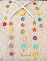 Colorful childhood infant bed Bell color bed hanging to promote the development of pure cotton material hand crocheted