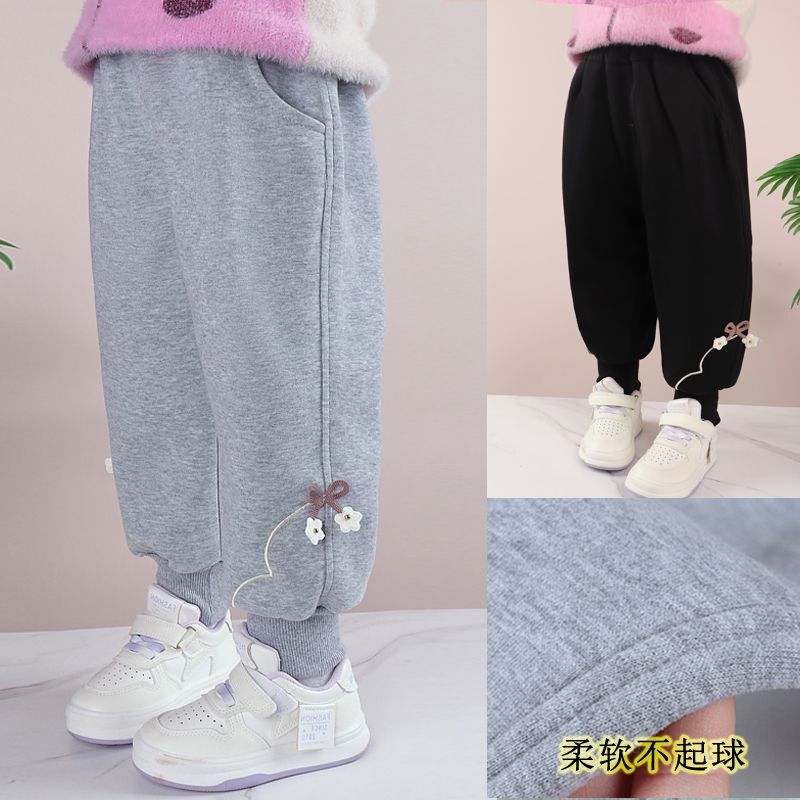Girls' Pants Spring and Autumn 2025 New Thin Fleece Baby Outerwear Long Pants Children's Sweatpants Casual Sports Pants Autumn Girls' Pants Spring and Autumn 2025 New Thin Fleece Baby Outerwear Long Pants Children's Sweatpants Casual Sports Pants Autumn