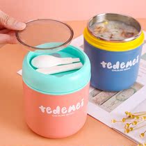 Japan Breakfast cup with cover spoon Stainless Steel Soup Cup Insulation Portable Oat Cup Sour Milk Mug Large Capacity