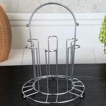 Tea Cup Rack With Glass Tray Drain Cup Shelf Glass Water Glass Upside-down Shelf Home Jane About 8 Head Stainless Steel Clots