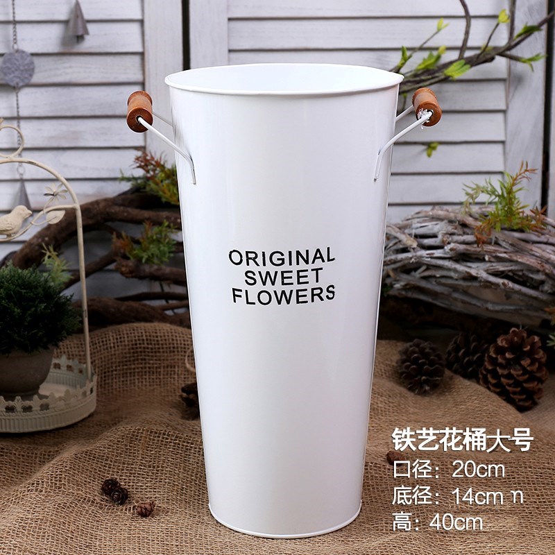 Round Special Wake-up Bucket Home Big room Dining Room Adornment sheet Cuddle Small drying flower tin barrel Middle flower cylinder