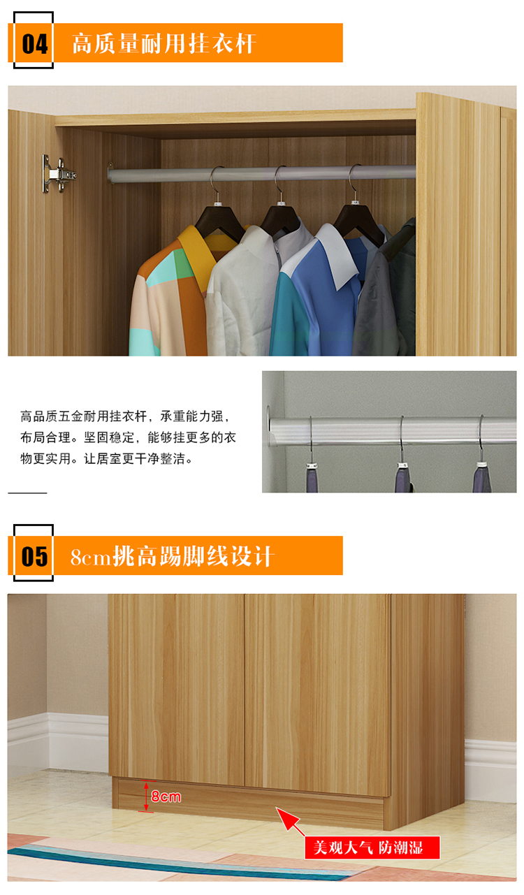 Ký túc xá sâu sắc đa năng hộ gia đình gỗ màu tủ nhân viên nhiều lớp xử lý đơn ký túc xá đơn giản tủ quần áo treo tủ quần áo - Buồng tủ quần áo cho bé