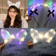 ອິນເຕີເນັດສະເຫຼີມສະຫຼອງ luminous bell cat ear headband lace feather rabbit ear headband Mickey headband luminous headband batch