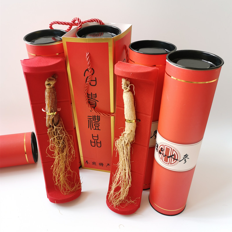 Northeast specialty single dried ginseng red ginseng gift box empty box high-grade gift bag New Year gift Changbai Mountain