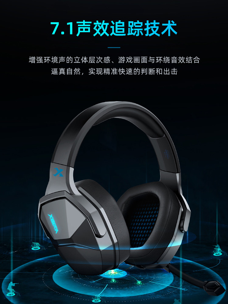 Siberia V13 Computer Headset, Over-Ear Gaming Headset for Pubg, 7.1 Channel E-Sports Wired Headset with Microphone