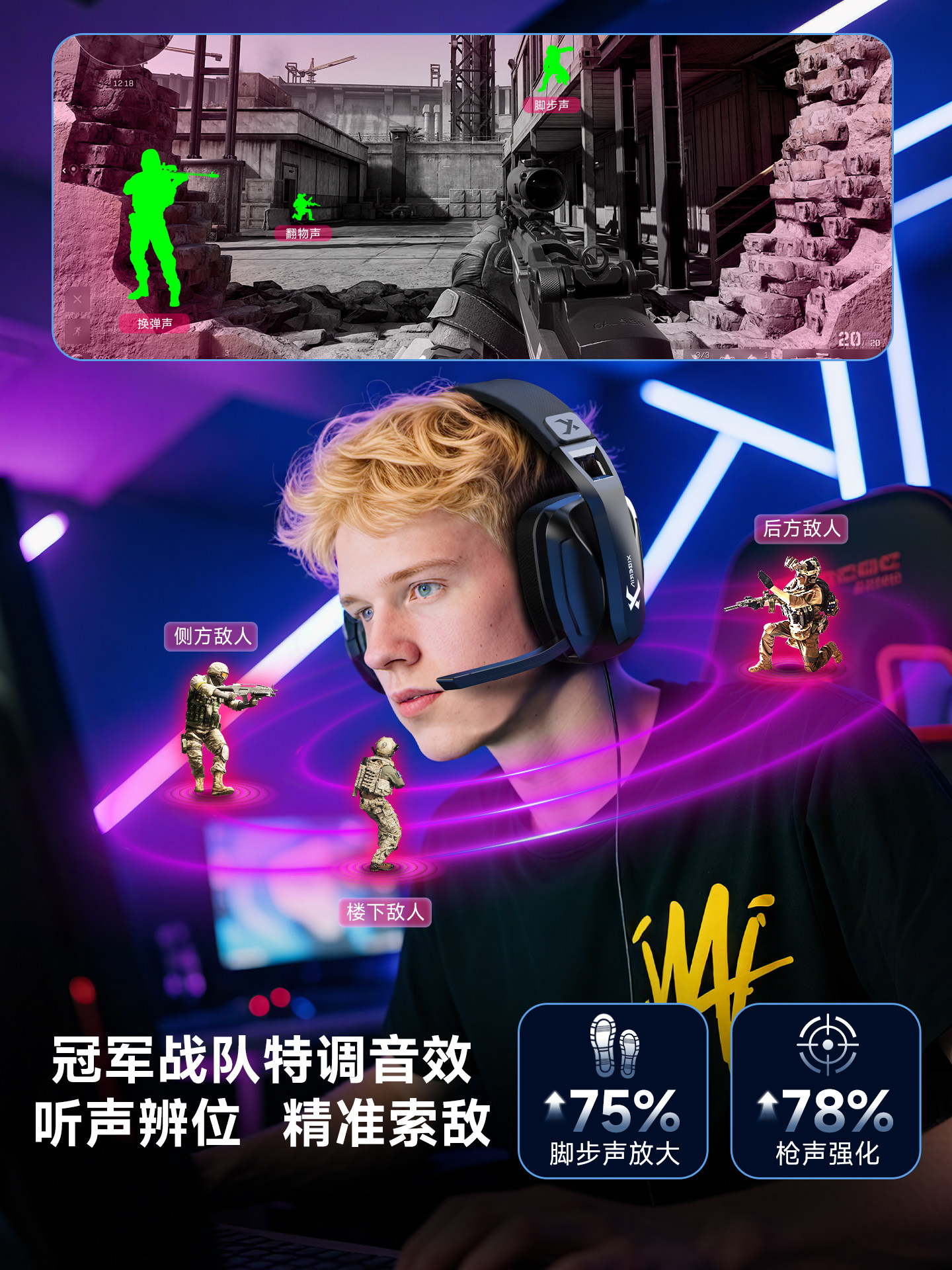 Siberia K01S Wireless Over-Ear Gaming Headset for Desktop Computers with Microphone, Specifically for Playing Pubg and Other Games