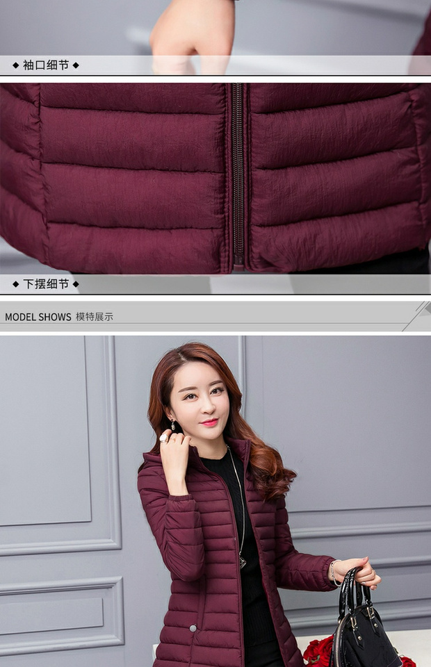 Áo khoác cotton chống mùa trong phần dài của phiên bản Hàn Quốc 2018 mới của áo khoác cotton giảm béo mỏng cỡ lớn xuống bông thủy triều mẫu áo phao nữ đẹp 2019