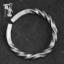 Nordic beauty retro S999 pure silver bracelet mens mens Viking bracelets Mobius ring bracelet personality ornaments