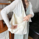 Literary fresh chiffon flower one-shoulder vest bag large capacity pastoral lazy style simple portable canvas bag for women
