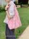 Korean pink embossed sweet and cute one-shoulder vest bag with large capacity flowers and versatile student class computer bag for women