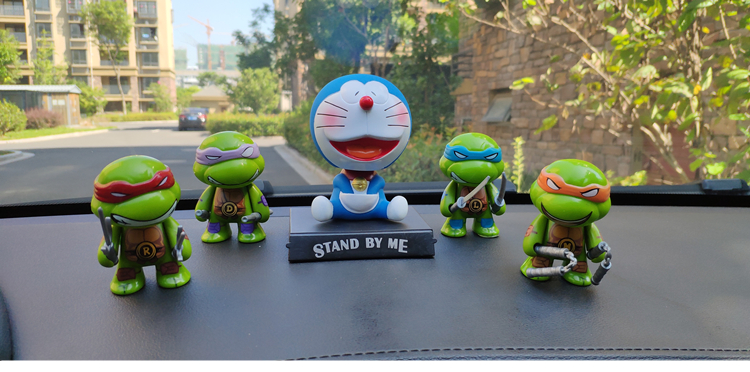 Teenage Mutant Ninja Rùa Trang trí Xe Sáng tạo Jingle Cat Lắc đầu Búp bê Phim hoạt hình Xe dễ thương Trang trí nội thất Phụ kiện xe hơi trang trí nội thất xe ô tô