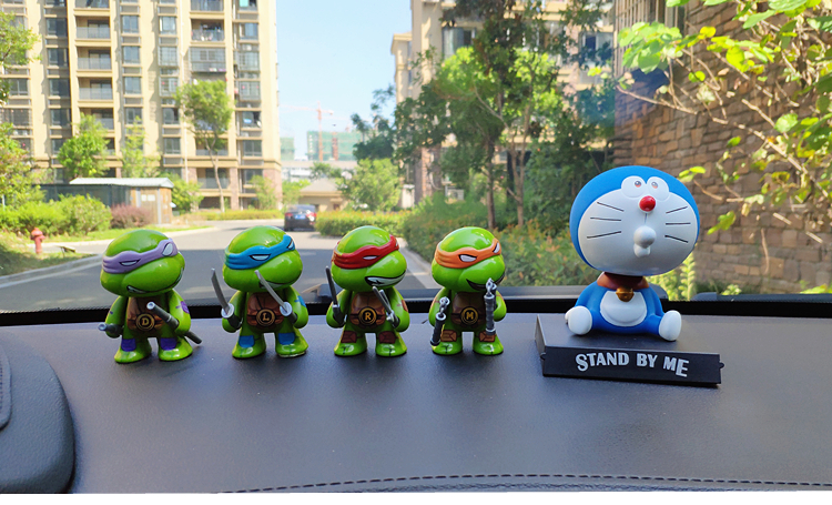 Teenage Mutant Ninja Rùa Trang trí Xe Sáng tạo Jingle Cat Lắc đầu Búp bê Phim hoạt hình Xe dễ thương Trang trí nội thất Phụ kiện xe hơi trang trí nội thất xe ô tô