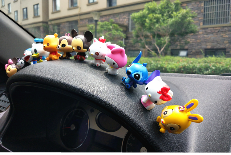 Mini dễ thương Mickey Minnie trang trí xe hơi búp bê nhỏ đồ trang sức sáng tạo phim hoạt hình cung cấp xe búp bê phụ kiện trang trí xe ô tô