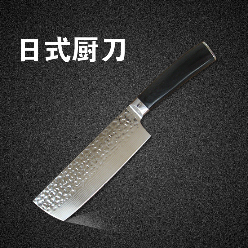 Flat head Japanese-style Malaysia pattern chef knife kitchen cutting meat knife cooking knife western-style chef knife sushi knife light