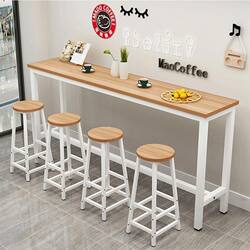 Bar Table Wall Bar Table Milk Tea Shop High Table Bar Breakfast Table Dining Table and Chair Combination Bar Table